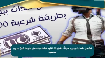 اشحن شدات ببجي مجانًا خلال 60 ثانية فقط واحصل عليها فورًا بدون مجهود